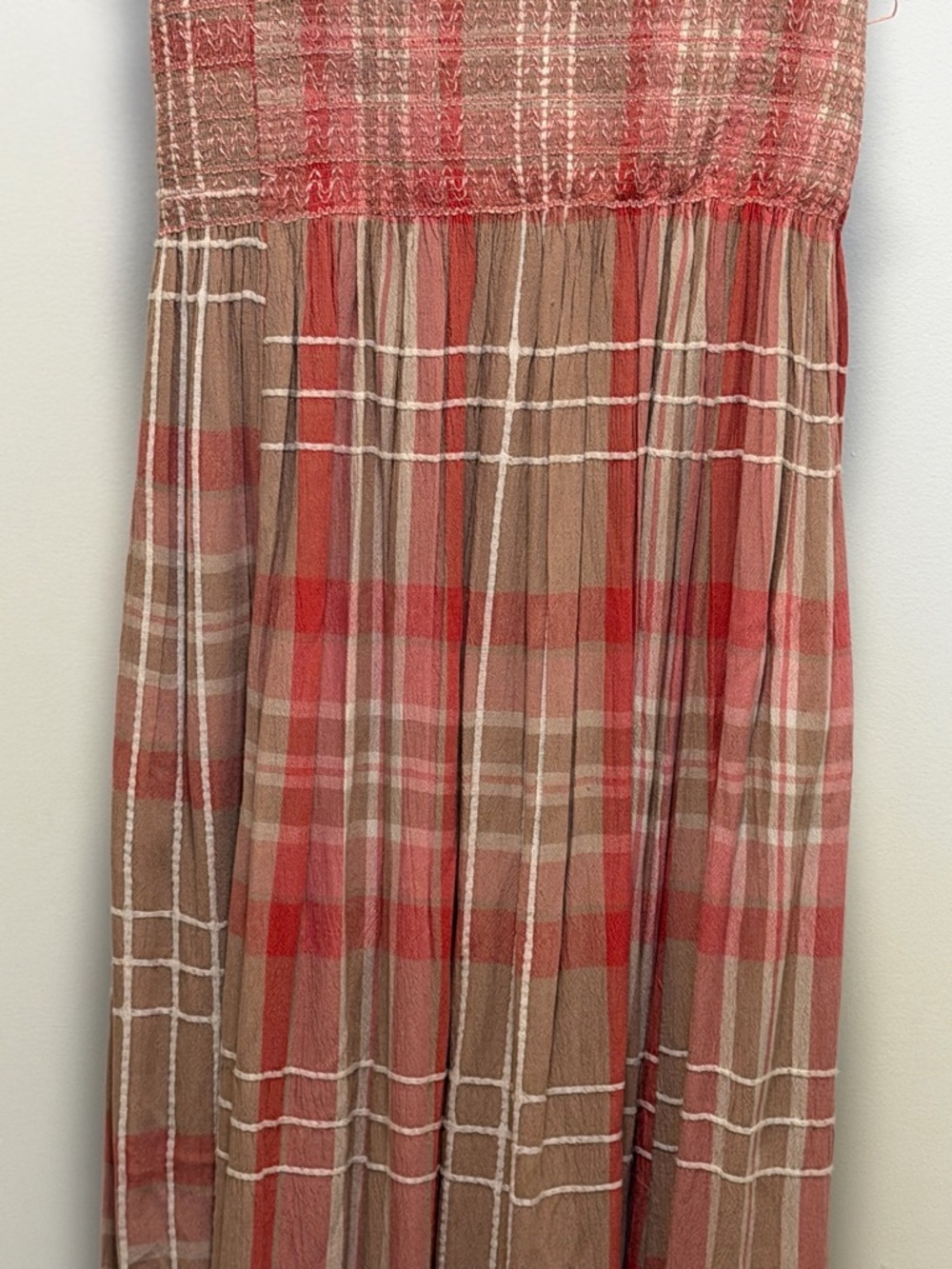 Free People Maxi Dress NWT plaid size LARGE long dress - Picture 4 of 15